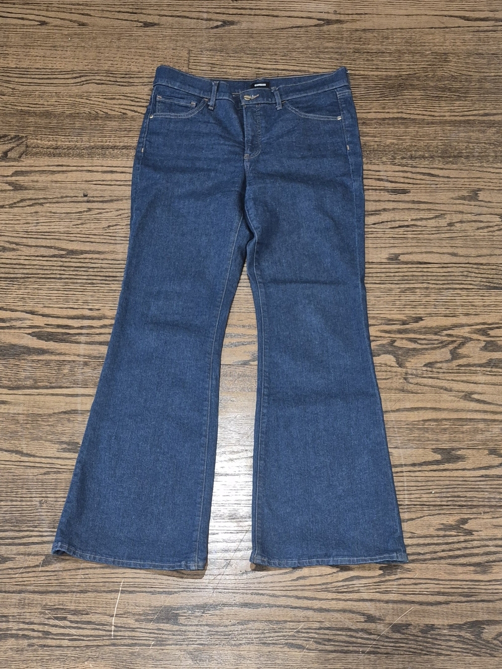 Express Women's Dark Blue Flare Jeans